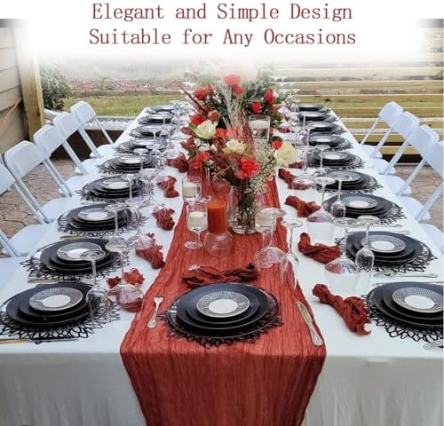 16 Pack Terracotta Cheesecloth Table Runner 20 x 120 inch Gauze Table Runners 10 FT Long,Semi Sheer Cheese Cloth Fabric Table Runner Bulk for Wedding,Party,Baby Shower,Bridal Shower Decoration - Image 5