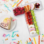 13.8" Extra Large Acrylic Letter Charcuterie Board Box, Reusable Fillable Letter Cake Candy Dish Display Serving Tray for Birthday Anniversary Party Decoration (T) - Image 3