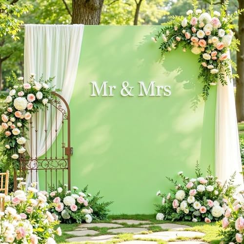 Besutolife Square Arch Backdrop Cover, 8×8 FT Spandex Arch Covers Stretchy Fitted Balloon Arch Stand Cover for Wedding, Birthday Party, Baby Shower, Photo Booth, Graduation Ceremony, Light Green - Image 3