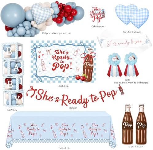 She’s Ready to Pop Baby Shower Decorations, Soda Pop Baby Shower Party Decor - Image 2