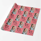 Custom Picture Wrapping Paper, Personalized Gift Wrap Paper with Funny Photo Happy Birthday with Name Photo Dark Pink Wrapping Paper Roll for Mom Dad Grandma Birthday Christmas Wedding 5 Rolls - Image 2