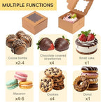 TOMNK 150pcs Small Cookie Boxes with Window, 4x4x2.5In Cookie Packaging - Image 4