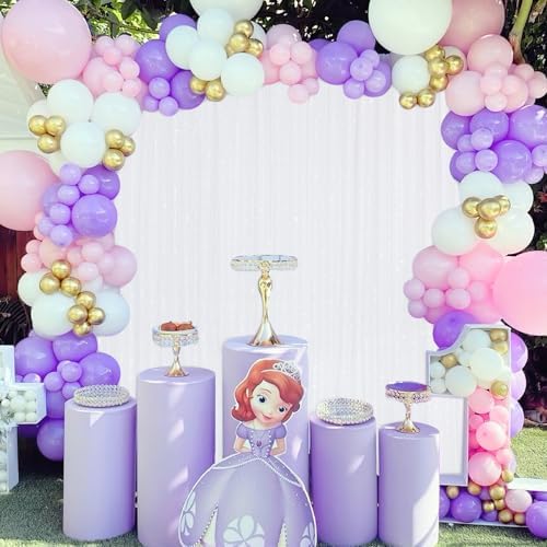 White Sequin Backdrop Curtains 2 Pcs 5FTx10FT Glitter Background Sparkly Party Backdops for Wedding Stage Photography Decorations - Image 4