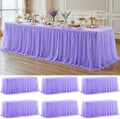 6 Pack Lavender Tablecloth for 8 Foot Rectangle Tables Tulle Table Skirt by PartyTalk