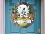 Woodland Nursery - Hospital Room - Personalized Door Sign - Fox Bear Raccoon - Gift for Baby Shower - Image 2