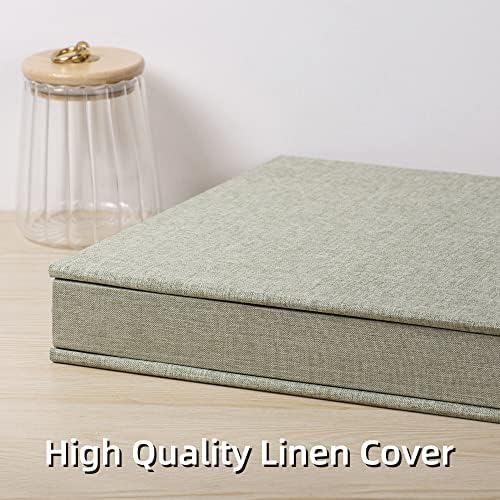 Large Photo Album Self Adhesive 4x6 5x7 3x5 8.5x11 Scrapbook Magnetic Album DIY Scrap Book Length 13 x Width 12.8 (Inches) 120 Sticky Pages Linen Cover DIY Photo Album (Grass Green) - Image 4