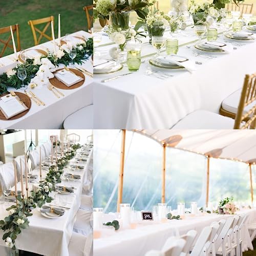 FINDYOU 6 Pack White Table Cloth Rectangle Table 60 x 102 Inch Tablecloths for 6 Foot Rectangle Tables. Stain and Winkle Resistant Polyester Washable White TableCloths for Parties Wedding Dining - Image 7