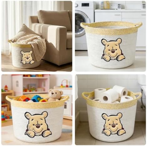 Kihraw Winnie Storage Basket for Nursery for Toy Organizer, Kids Room Decor - Image 7