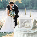 OurWarm White Wooden Wedding Card Box for Reception with Acrylic Window - Image 6