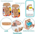 AIXIANG 40 Pack 7 oz Glass Favor Jars with Cork Lid and Seal Cap with Twine Labels for Wedding,Baby Shower,Party Favors,Gift Jar,Yogurt,Candy, Spices,Decorative Jars - Image 5