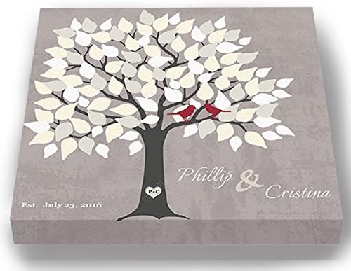 MuralMax Personalized Wedding Signing Tree Canvas Guest Book Wall Art by MuralMax