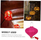 BESPORTBLE Pink Vietnamese Lantern Oval Cloth Metal Handmade Vintage Decor - Image 5