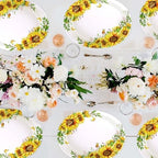 Grencian 50 PCS Sunflower Large Oval Paper Plates 12 x 10 Inch - Image 4