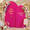 Hot Pink Arch Backdrop Cover for Wedding, 7.2FT 6FT Set of 2 Stretchy Spandex Fitted Arch Stand Cover for Baby Shower, Birthday Party Decor, Chiara Backdrop Cover with Double-Sided Design by Besutolife