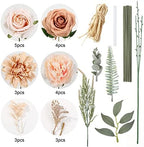 YYHUAWU Artificial Flowers Combo Box Set Gradient Color Flower Leaf with Stems for DIY Wedding Bouquets Centerpieces Baby Shower Party Home Decorations Nude Color - Image 2
