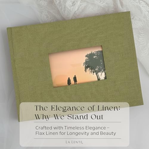 Premium Scrapbook Album with Window and Writing Space – 60 Pages holds 200 Photos of Different Sizes – Wedding, Baby, Travel & Family Memories – 11.4" x 8.6" - Olive - Image 2