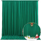 10 x 10 Feet Green Backdrop Curtain for Partie, Background Curtains for Photoshoot, Birthday, Wedding, Halloween, Thanksgiving, Christmas Day, New Year Party Decorations 5Ft x 10Ft, 2 Panels by ZEBMOON