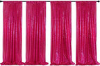 Poise3EHome Hot Pink Sequin Backdrop Curtains,4 Panels 2FTx8FT Glitter Background for Party Birthday Party Baby Shower Wedding Christmas Thanksgiving Halloween Holiday Festival Decor by Poise3EHome