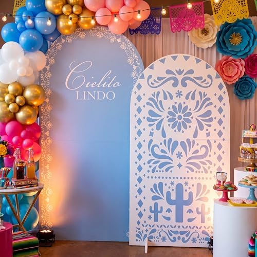Mindsoft 2 Set Cielito Lindo Arch Cover 7.2ft 6.6ft, Mexican Dusty Blue - Image 5