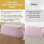 Pink Tulle Tablecloth for 8 FT Rectangle Tables 6-Pack, Ideal for Weddings - Image 3