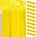 10 Pack Yellow Cheesecloth Table Runner 35x120 Inch 10Ft Rustic Gauze Cheese Cloth Table Runner Sheer Cheesecloth Table Runners for Wedding Party Bridal Shower Decoration by SuBleer