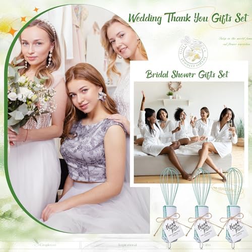 Honeydak 48 Pcs 10 Inch Whisks and Waffle Tea Towels Bulk for Cooking Heat-resistant Silicone Whisks with Thank You Tags for Bridal Shower Gifts for Guests Wedding Favors Baby Shower Party Game Prizes - Image 6