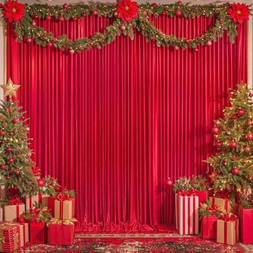 30x10ft Red Backdrop Curtain for Wedding Parties Wrinkle Free Fabric Red Drapes Backdrop Decoration for Baby Shower Birthday Photography Decoration 6 Panels, 5ft x 10ft - Image 7
