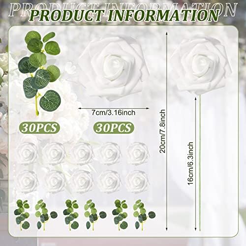 Yinder 15 Pcs Metal Floral Gold Hoop Centerpiece with Stand,14 Inch,White - Image 6