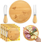 Ziliny 4 Set Baby Shower Prizes, Honey Bee Cheese Board Gifts, Round by Ziliny