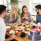 N9R 600PCS Clear & Red Plastic Plates, Disposable Dinnerware Set Heavy Duty - Image 6