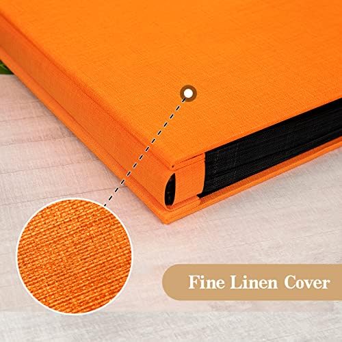 potricher Photo Album 4x6 Photos, 1000 Pockets, Linen Cover, Orange - Image 6