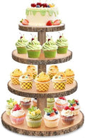 Wooden Cupcake Stand for 24 Cupcakes 4-Tier Dessert Tower Rustic Tiered Display Stand for Woodland Baby Shower Decorations, Farmers Market Decor, Wedding, Birthday, Graduation, Tea Party by Unknown