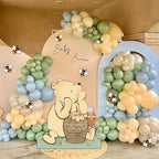 131PCS Classic Winnie Baby Shower Birthday Decorations Large Winnie Coroplast Cutout with Stand, Neutral Balloons Arch& Bee Stickers for Gender Reveal, First Birthday, Photo Props & Pooh Party by TopJianyu