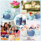 Havawish 500 Pcs Jumbo Gradient Blue Tulip Cupcake Liners, Party Cupcake Baking Liners Greaseproof Wrappers Muffin Liner Holders for Wedding Birthday Baby Shower Holiday Party Baking Cups - Image 6