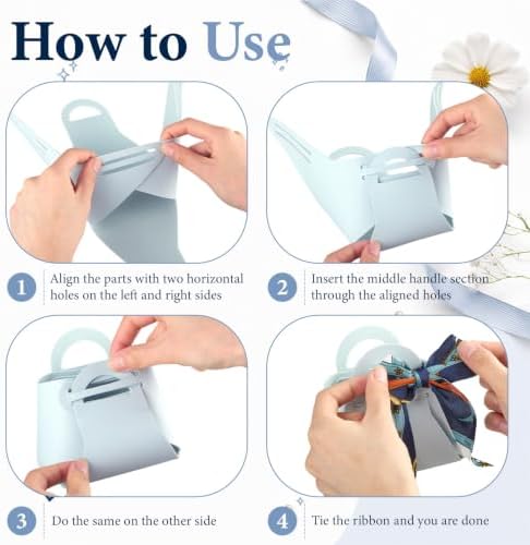 Kacctyen 50 Pack Mini Leather Purse Gift Bags PU Wedding, Sky Blue - Image 3