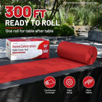 Rectangle Tablecloth, 300 Ft X 54 In Everyday Plastic Table Cloth PEVA, Red - Image 2