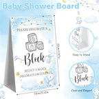Marsui 136 Pcs Baby Shower Blocks to Decorate Game Kit, Blue Elephant - Image 4