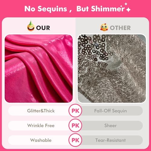 40x10ft Shimmer Hot Pink Sequin Backdrop Curtain for Parties-8 Panels 5x10ft Thick Wrinkle Free Glitter Fuchsia Photo Backdrop Drapes Curtains for Wedding Hot Pink Theme Party Photography Background - Image 4