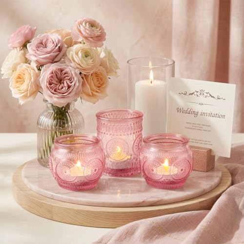 24PCS Pink Votive Candle Holders - Image 3