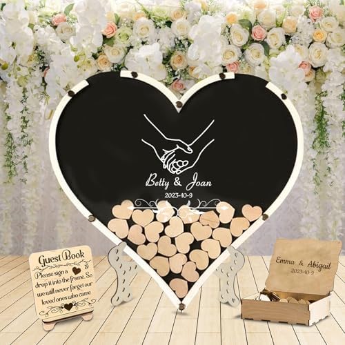 Personalized Wedding Guest Book, Wooden Rustic Wedding Decor Alternative Guest Book, Custom Wooden Wedding Guest Book, Wedding Guest Drop Box Alternative Guest Book Frame by Unknown