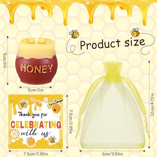 Nuanchu 12 Sets Honey Jar Candles Bee Themed Baby Shower Party Favors - Image 2