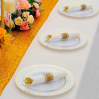 100 Pack Pre Rolled Gold Plastic Silverware Set with Napkins,Disposable Wrapped Heavy Duty Cutlery Set for Wedding Birthday Party-100 Forks,Knives,Spoons,Utensils Set,Plasticware Bulk - Image 7