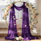 Pack of 2 Wedding Arch Drape Panel Fabric 30" x 50ft - Cadbury Purple - Image 6