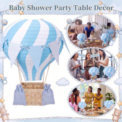 8 Sets Blue Hot Air Balloons Decorations for Tables Centerpieces - Image 6