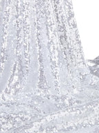 QueenDream Silver Sequin Tablecloth 90x90 Inch Gillter Table Cloth for Birthday Wedding Home Party Decorations - Image 4