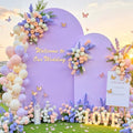 Purple Arch Backdrop Cover Set of 2 Wedding Arch Covers Stretchy Backdrop Decorations Baby Shower Bridal Shower Photo Birthday Party Lavender Lilac Arch Stand Cover 7.2 and 6ft Spandex by LittleFunny
