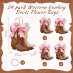 Tioncy 24 Pcs Cowboy Boot Paper Gift Bags, Cowboy Style, Brown - Image 2