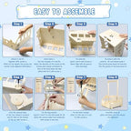 Rolling Baby Shower Wooden Crate Gift Basket with Wheels Nursery - Image 6