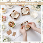 48 Pcs Wedding Favors for Guests Small Ceramic Bowls, Flower, Beige - Image 4