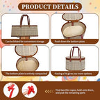 8 Set Baskets for Gifts Large Empty Woven Bamboo Gift Basket Bulk Kit with Handles and Clear Cellophane Wrap, for Baby Shower, Birthday Party, and Wrapping Gift Bags and Cards Supplies - Image 3